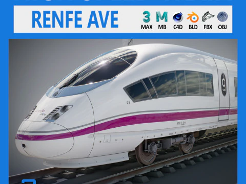 Trem de Alta Velocidade Velaro Espanhol AVE Modelo 3D