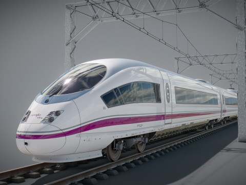 हाई स्पीड ट्रेन वेलारो स्पेनिश एवेन्यू 3D मॉडल