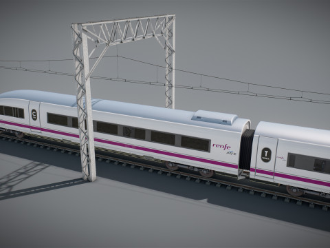 हाई स्पीड ट्रेन वेलारो स्पेनिश एवेन्यू 3D मॉडल