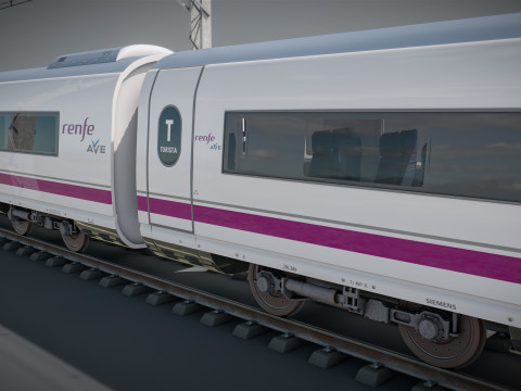 हाई स्पीड ट्रेन वेलारो स्पेनिश एवेन्यू 3D मॉडल