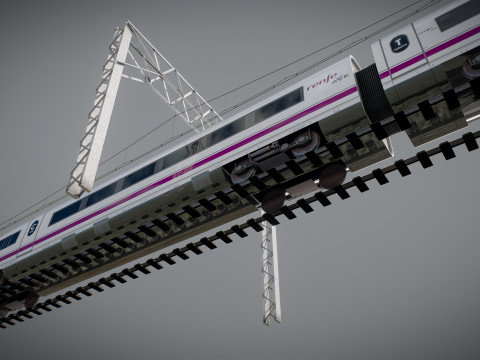 हाई स्पीड ट्रेन वेलारो स्पेनिश एवेन्यू 3D मॉडल