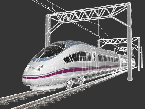 हाई स्पीड ट्रेन वेलारो स्पेनिश एवेन्यू 3D मॉडल