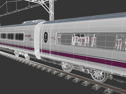 हाई स्पीड ट्रेन वेलारो स्पेनिश एवेन्यू 3D मॉडल