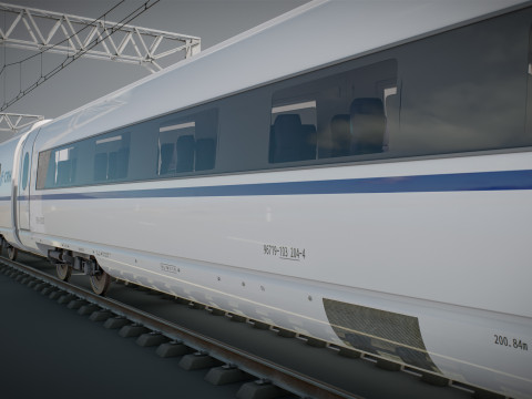 High Speed Train Velaro Chinese CRH3 3D Model