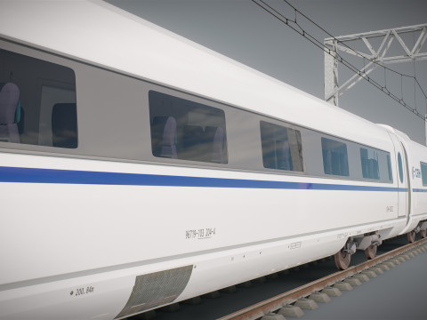 High Speed Train Velaro Chinese CRH3 3D Model