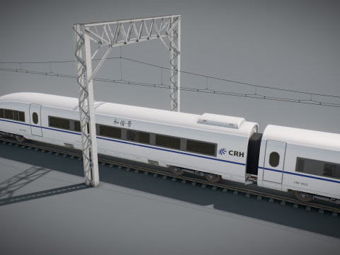 High Speed Train Velaro Chinese CRH3 3D Model