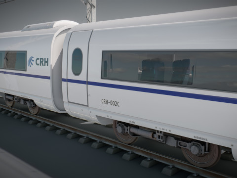 High Speed Train Velaro Chinese CRH3 3D Model