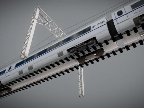 High Speed Train Velaro Chinese CRH3 3D Model