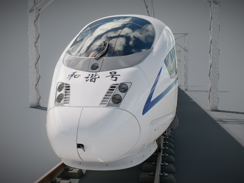 High Speed Train Velaro Chinese CRH3 3D Model