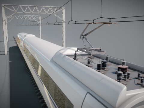 High Speed Train Velaro Chinese CRH3 3D Model
