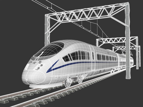High Speed Train Velaro Chinese CRH3 3D Model