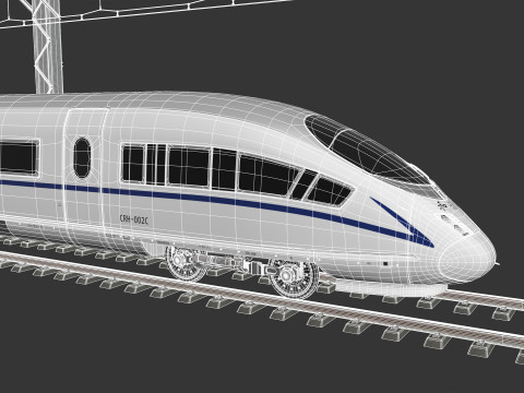 High Speed Train Velaro Chinese CRH3 3D Model