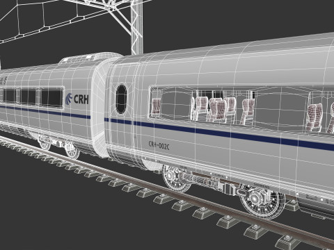 High Speed Train Velaro Chinese CRH3 3D Model
