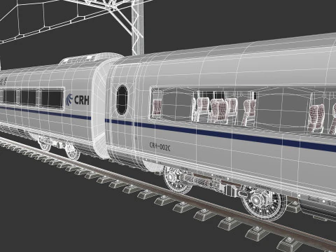 Treno Alta Velocit&agrave; Velaro Cinese CRH3 Modello 3D