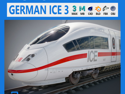 High Speed Train Velaro German ICE 3 3D Model