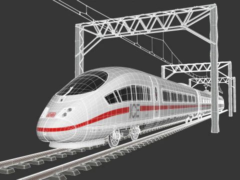 Treno Alta Velocit&agrave; Velaro Tedesco ICE 3 Modello 3D