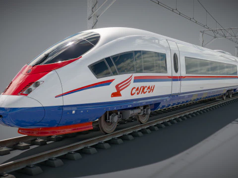 High Speed Train Velaro - Russian SAPSAN 3D Model