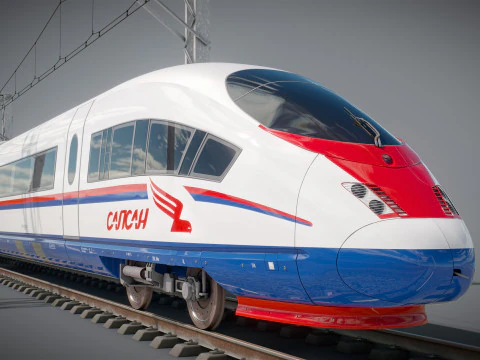 High Speed Train Velaro - Russian SAPSAN 3D Model