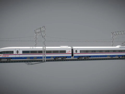 High Speed Train Velaro - Russian SAPSAN 3D Model