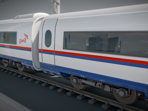 High Speed Train Velaro - Russian SAPSAN 3D Модель