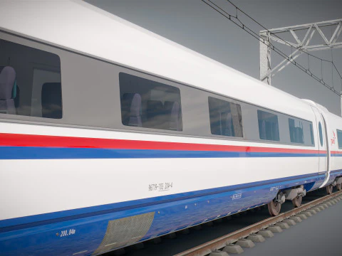 High Speed Train Velaro - Russian SAPSAN 3D Model