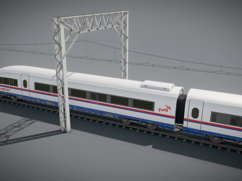 High Speed Train Velaro - Russian SAPSAN 3D Model