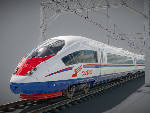 High Speed Train Velaro - Russian SAPSAN 3D Модель