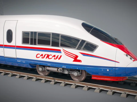High Speed Train Velaro - Russian SAPSAN 3D Model