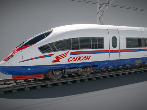 High Speed Train Velaro - Russian SAPSAN 3D Model