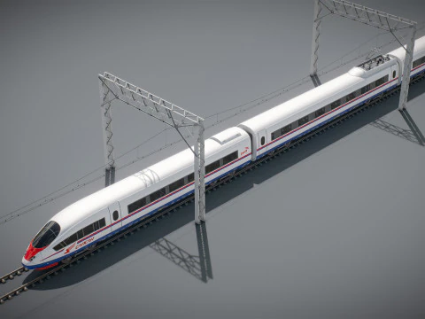 High Speed Train Velaro - Russian SAPSAN 3D Model