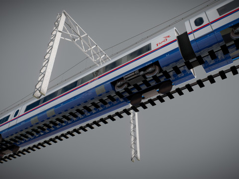 High Speed Train Velaro - Russian SAPSAN 3D Модель
