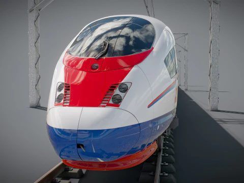 High Speed Train Velaro - Russian SAPSAN 3D Model
