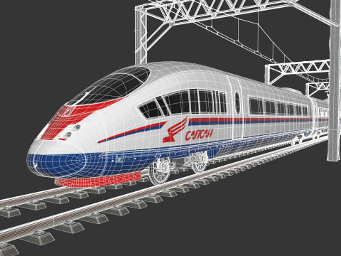 High Speed Train Velaro - Russian SAPSAN 3D Модель