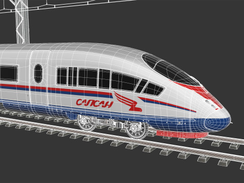High Speed Train Velaro - Russian SAPSAN 3D Модель