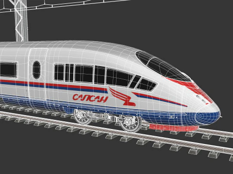 High Speed Train Velaro - Russian SAPSAN 3D Model