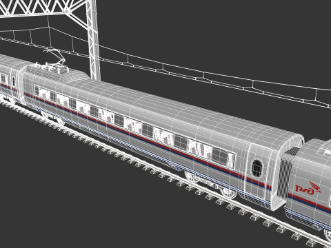 High Speed Train Velaro - Russian SAPSAN 3D Модель
