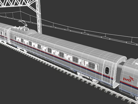 High Speed Train Velaro - Russian SAPSAN 3D Model