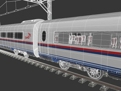 High Speed Train Velaro - Russian SAPSAN 3D Model