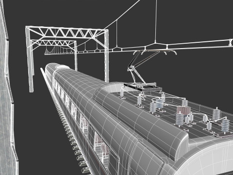 High Speed Train Velaro - Russian SAPSAN 3D Модель