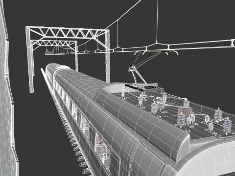 High Speed Train Velaro - Russian SAPSAN 3D Model