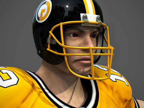 미식축구 선수 Rigged v3 3D 모델