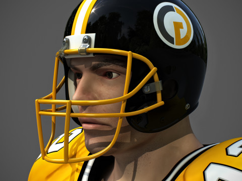 미식축구 선수 Rigged v3 3D 모델