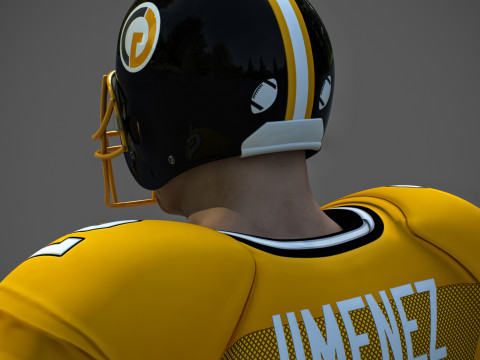 미식축구 선수 Rigged v3 3D 모델