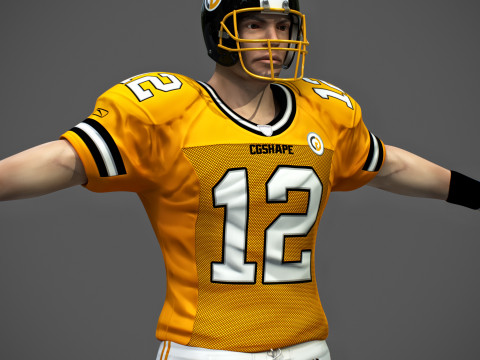 미식축구 선수 Rigged v3 3D 모델