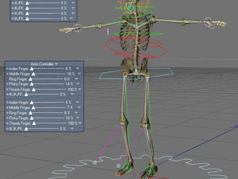 Syst&egrave;me de squelette humain truqu&eacute; Modèle 3D