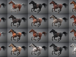 Animated Horses v5 3D 模型