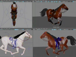 Animated Horses v5 3D Model