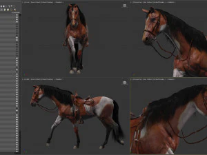Animated Horses v5 3D Model