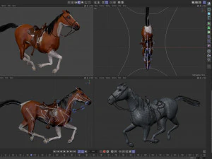 Animated Horses v5 3D Model