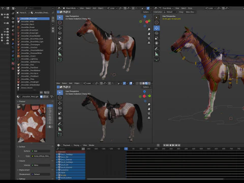 Animated Horses v5 3D Model